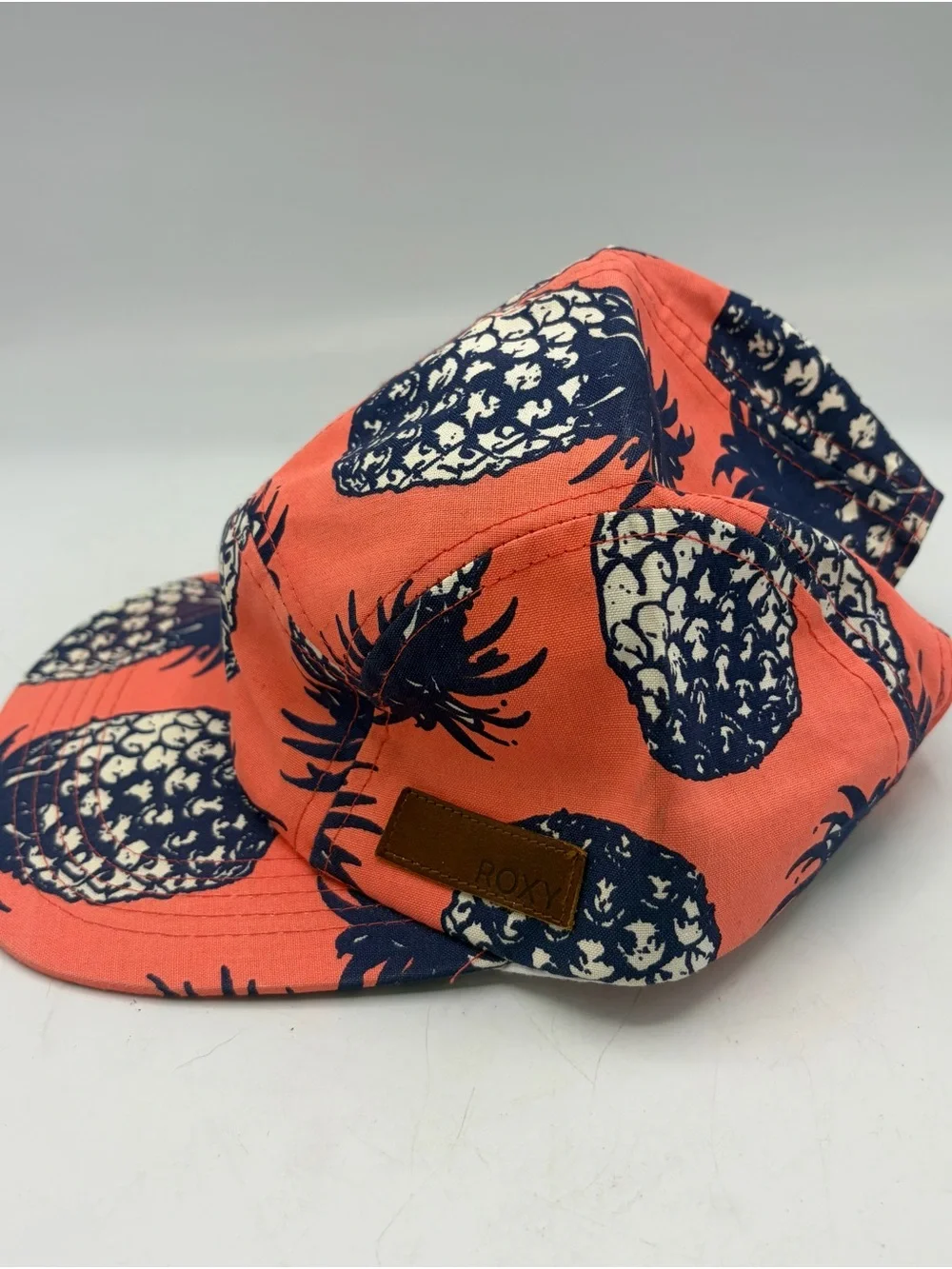 Roxy Coral and Navy Tropical Patch Cap